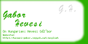 gabor hevesi business card